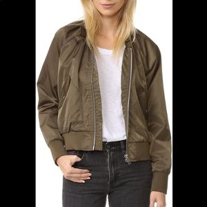 Free People Midnight Bomber Army Green - S